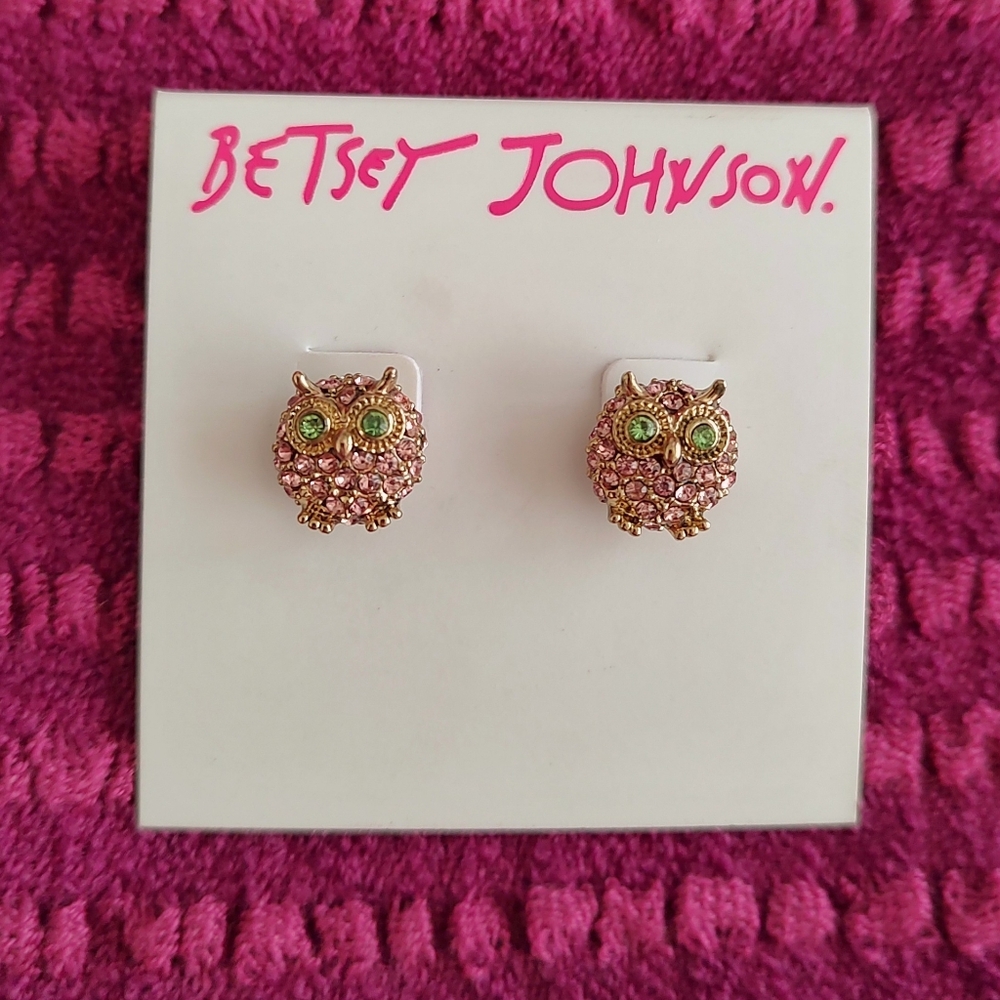 Betsey Johnson Owl Stud Earrings